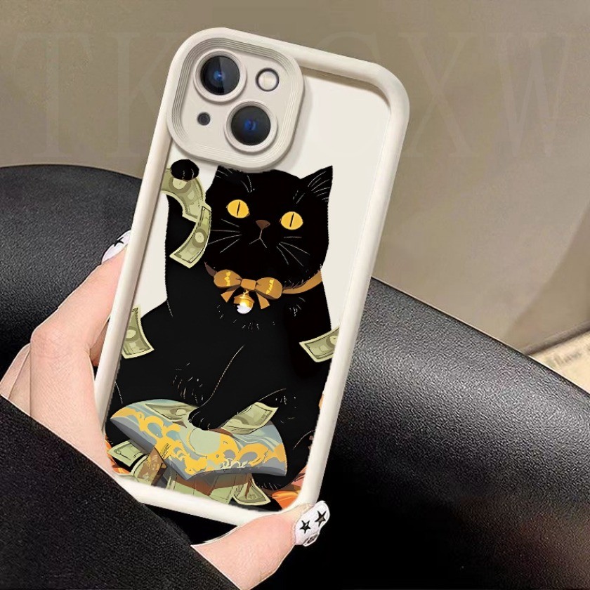 Ốp điện thoại mềm silicon hình mèo đen đáng yêu cho Realme GT Master Edition Q3 Pro Carnival GT Neo 5 SE 2T Q3S Narzo 50A 50i Prime
