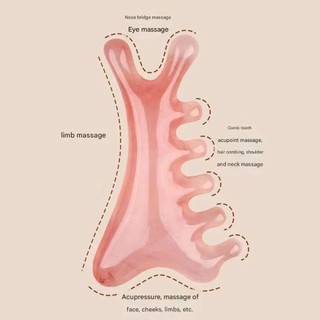 SOULSPACE Head Meridian Lược, Lược Massage kéo cơ mặt 4 trong 1, Dụng cụ mát xa mặt cạo đa chức năng