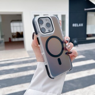 Với màng ống kính giá đỡ kim loại chống trượt và chống va chạm ẩn màu sắc thay đổi cho IPhone 16 15 14 13 12 11 Pro Max Plus với kết hợp mềm và cứng từ tính mạnh mẽ