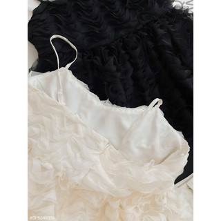 (Hàng loại 1)Set áo 2s dáng peplum bồng bềnh phối chân váy suông dài xẻ tà 2 màu kem, đen basic, sang trọng _SEP House