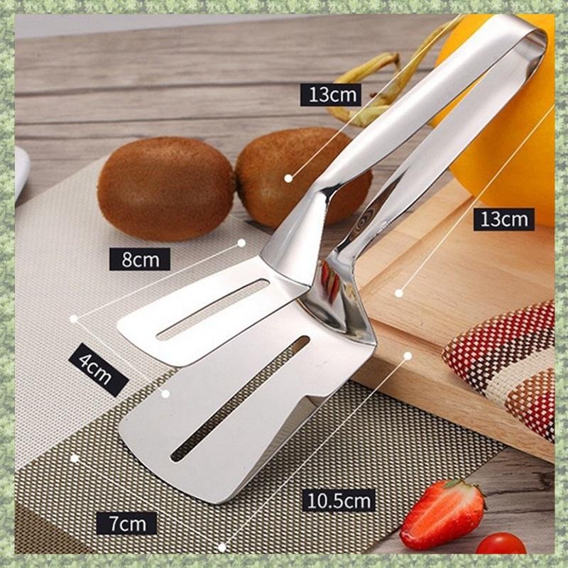 (C Z G L) Kẹp Xẻng Hai Mặt Bằng Thép Không Gỉ, Thìa Inox Kẹp Bếp, Kẹp Nướng Lật Thìa Kẹp