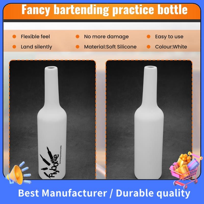 White Flair Bartender Bartending Practice Silicone Bar Pub Chai Rượu Cocktail Shaker