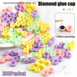 [savemoneyeveryday] 200 Chiếc Keo Nối Mi Delay Cup Hình Xăm Dính Sắc Tố Kẹp Lông Mi Giữ Khay Dụng Cụ [vn]