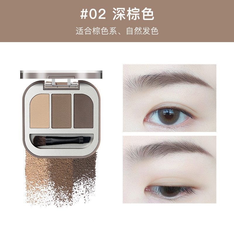 Bột lông mày ba màu Judydoll chống nước và chống mồ hôi, không phai màu ZR9K