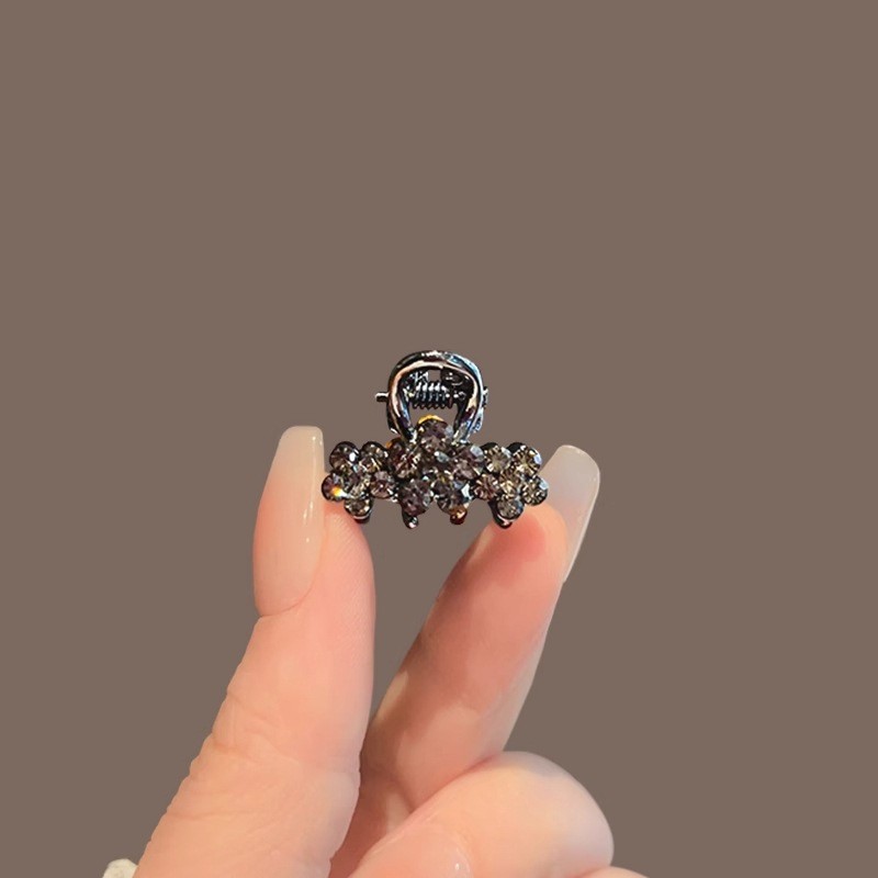 MAUROPOLI Kẹp tóc nhỏ hoa kim cương giả cao cấp, dùng cho tóc mái, tóc gãy, phong cách tinh tế