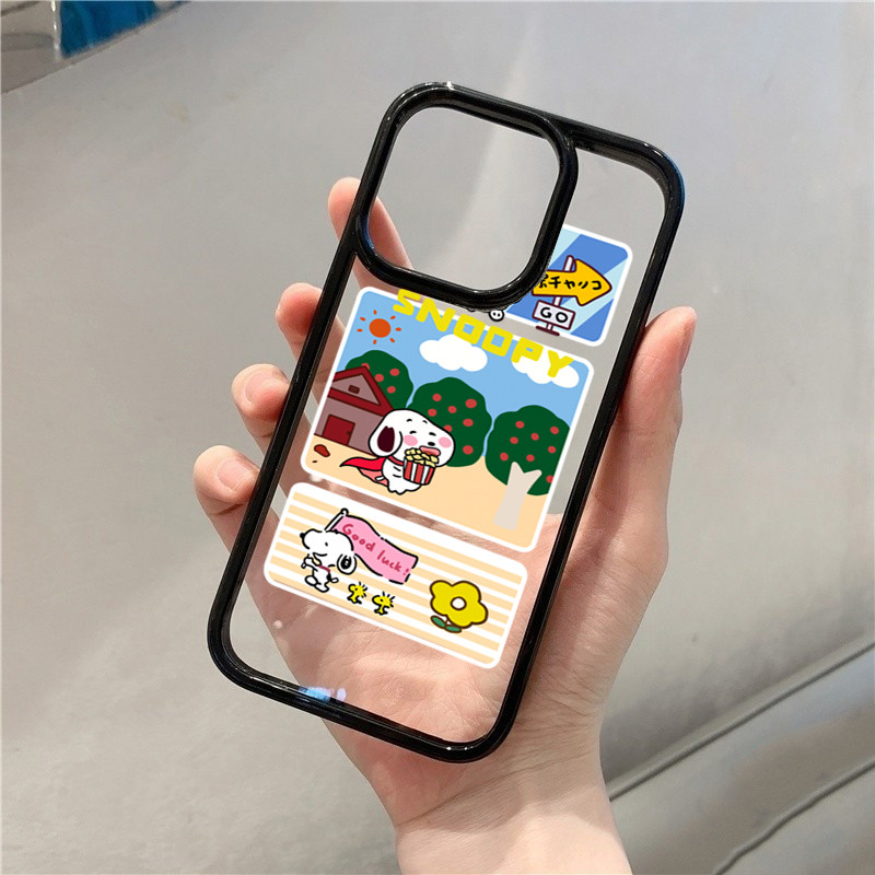 Dành Cho iPhone 16 15 Pro Max 11 13 14 12 Pro Cho iPhone 16e 7 8 Plus XS Max X XR SE2022 Dễ Thương Snoopy Hoạt Hình Graffiti Silicon Trong Suốt Chống Sốc