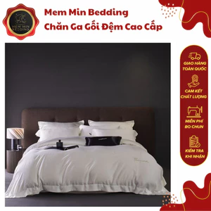 Bộ Chăn Ga Gối Chất Liệu Tencel Mềm Mại Mát Lạnh Họa Tiết Vân Chìm Sang Trọng - MemMinbedding Luxury