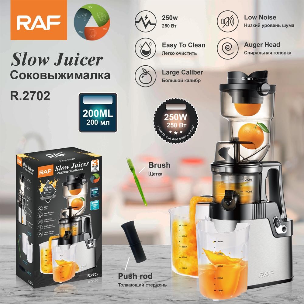 Máy ép chậm, máy ép rau củ quả RAF R.2702 công suất 250W -bảo hành 12 tháng -hàng chính hãng