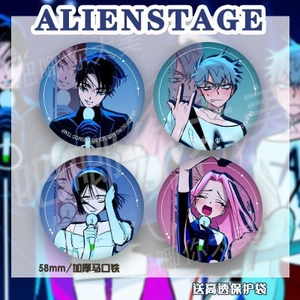 Bộ huy hiệu nút ALIEN STAGE 58mm – Mizi, Sua, Ivan Tinplate Chân ba chiều, Anime Merch cho túi Ita, Quà tặng sưu tập dành cho người hâm mộ