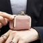 FUHUIOT Kiss Lock Ví đựng tiền xu, Túi đựng đồ trang sức bằng da PU vuông, Túi đựng đồ nhỏ đa chức năng Mini đơn giản