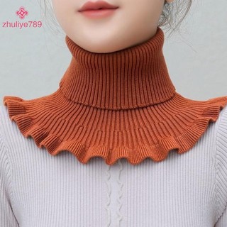 < zhuliye789 > Giữ ấm và lạnh ngoài trời cho nữ Cổ áo giả dệt kim ấm áp dày cổ cao Khăn quàng cổ giả Khăn quàng cổ có thể tháo rời