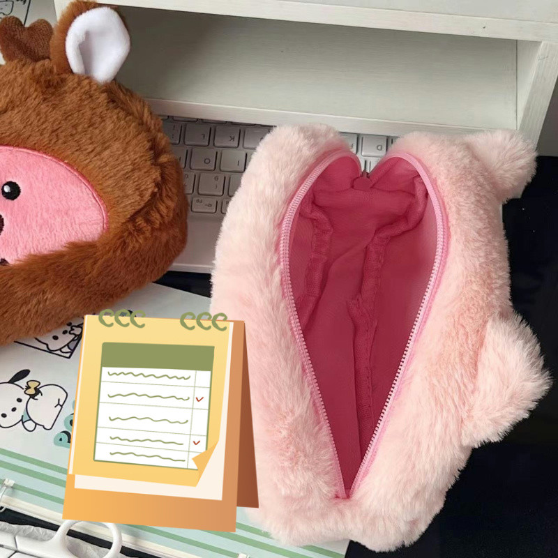 Dễ Thương Beaver Hộp Đựng Dung Tích Lớn Văn Phòng Phẩm Hộp Bảo Quản Thẩm Mỹ Túi Đựng Bút Sinh Viên Đồ Dùng Học Tập