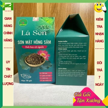Hộp 80 túi trà lá sen túi lọc, trà túi lọc lá sen, sơn mật hồng sâm, thanh nhiệt, thải độc, lợi tiểu