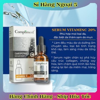 Serum Compliment 20% Vitamin C dưỡng trắng, mờ thâm, căng bóng da 27ml của Nga