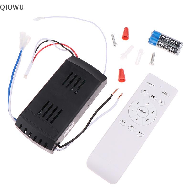 Bộ điều khiển từ xa quạt trần đa năng QIUWU Bộ điều khiển từ xa 6 tốc độ thay thế cho đèn quạt trần gia đình.