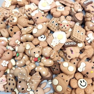 Jibbitz charm sticker đá hình gấu nâu gắn trang trí dép