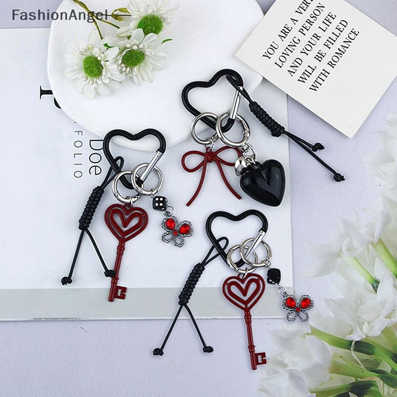 Fashionangel Ngọt Ngào Trái Tim Tình Yêu Móc Khóa Nữ Nơ Đỏ Ba Lô Vòng Chìa Khóa Quyến Rũ Trang Trí Túi Cặp Đôi Mặt Dây Chuyền Handmade Trang Sức Quà Tặng VN