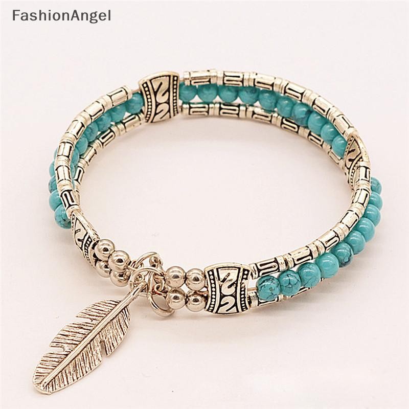 FashionAngel Thời Trang Tây Tạng Bạc Lắc Tay Nữ Gypsy Ngọc Trai Vintage Bohemian Vòng Tay VN