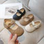 Giày búp bê chuẩn MG đế bệt đính nơ trần êm mềm nhẹ cho bé gái phong cách thời trang Hàn Quốc sz 21-25