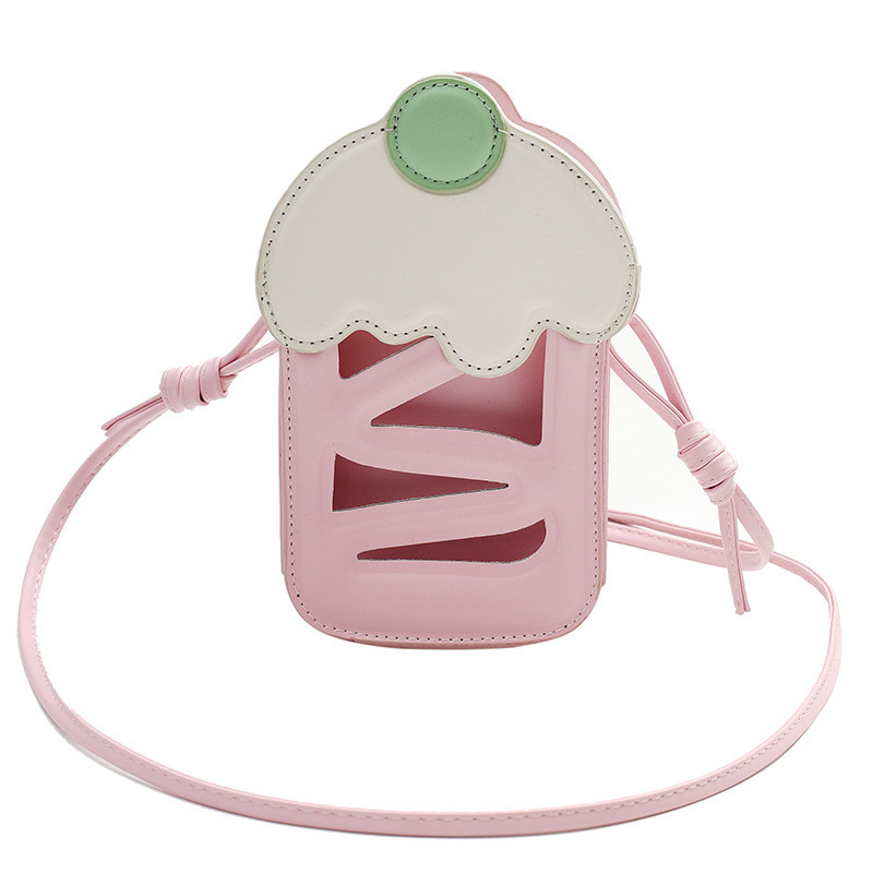 2025 Mới Niche Cake Ice Cream Túi Điện Thoại Di Động Vai Rỗng Đeo Ngang Màu Sắc Tương Phản Dễ Thương