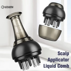 Kuzhen 1-4ml Da Đầu Applicator Chất Lỏng Hướng Dẫn Tăng Trưởng Tóc Lược Serum Dầu Áp Dụng Máy Mát Xa HOT