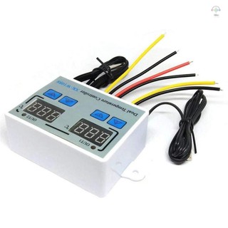 Bộ điều khiển nhiệt độ kép kỹ thuật số 110-220V, màn hình LED, chống nước, đầu dò, làm mát cho máy làm mát bể cá