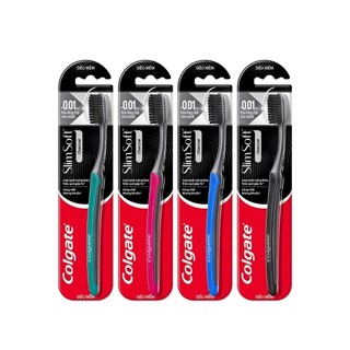Bộ 4 Bàn chải Colgate SlimSoft Charcoal than hoạt tính kháng khuẩn siêu mềm mảnh