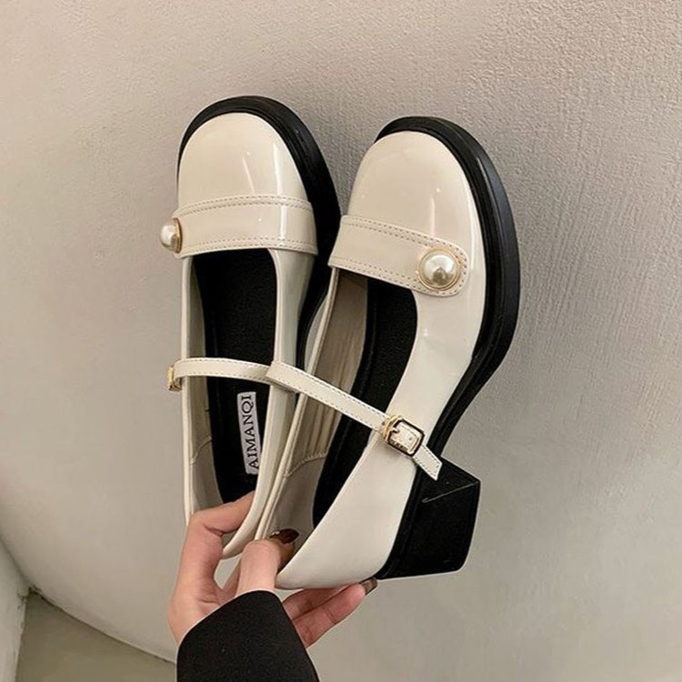 🔥Còn hàng🔥Giày búp bê 7p,cao gót 7 phân,giày búp bê đế cao,trắng đen và đỏ(size 35-41)