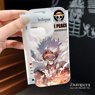 ibumpers Ốp Điện Thoại iPhone Cool Anime One Piece Luffy Ace Họa Tiết Ốp Lưng Trong Suốt Nhám Mờ Chống Bẩn Chống Sốc Cho IPhone 16 15 14 12 13 11 Pro Max IP 7 8 Plus X XS XR