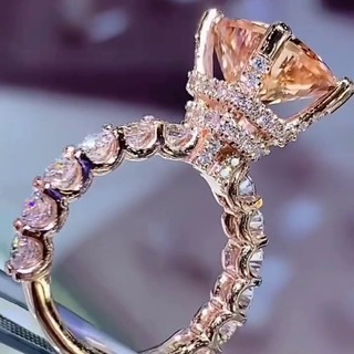 Châu Âu Mỹ ins Phong Cách Mới Mô Phỏng Nhẫn Kim Cương Moissanite Nữ