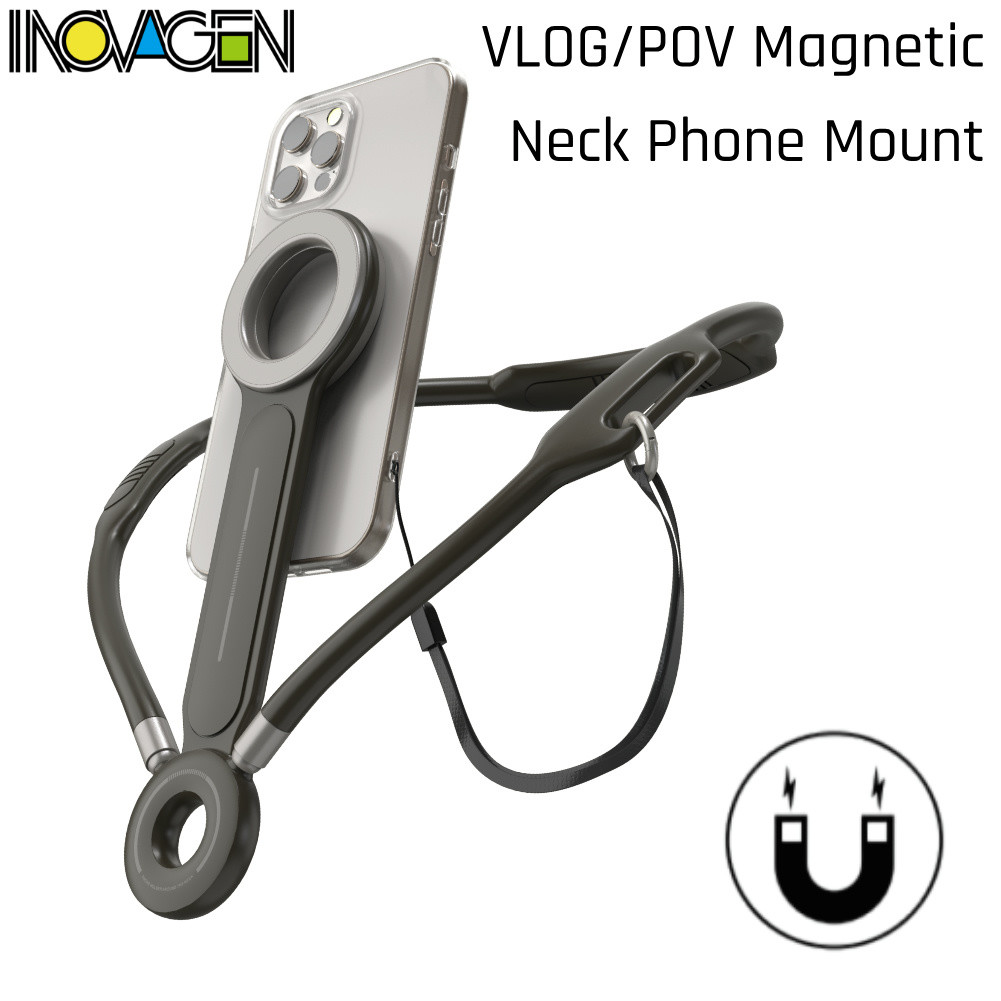 Giá đỡ cổ từ tính INOVAGEN cho điện thoại, có dây đeo an toàn, Giá đỡ điện thoại di động cổ POV / Vlog Selfie Mount, Giá đỡ cổ điện thoại rảnh tay Ghi Video cho điện thoại 16 15 14 13 12 Seires