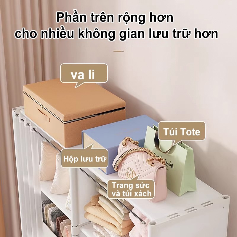 𝐎𝐥𝐢𝐟𝐞Tủ Quần Áo Tủ Vải Tủ Đựng Quần Aó Đa Năng Khung Thép Chịu Lực Tốt Chống Bụi Thiết Kế Hiện Đại
