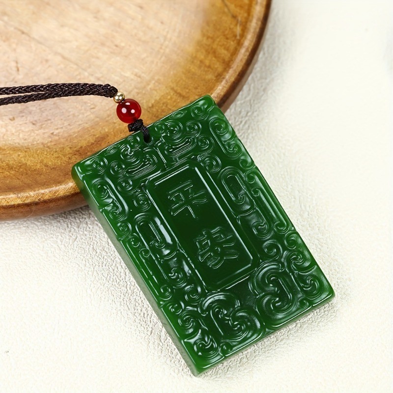 Mặt dây chuyền ngọc bích tự nhiên Mặt dây chuyền ngọc xanh, Vòng cổ mặt dây chuyền ngọc bích màu xanh lá cây, Quà tặng nam nữ