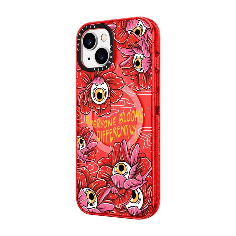 Casetify X Mọi Người Blooms Khác Nhau Ốp Lưng Acrylic Cứng Hút Từ Tính Màu Đỏ Cho Apple IPhone 12 13 14 15 16 Pro Max Plus Có Hộp
