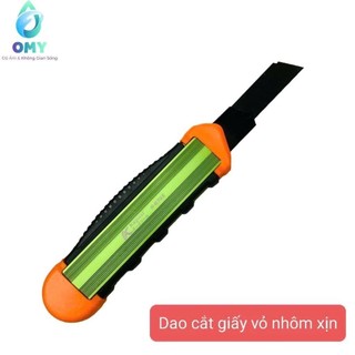 DAO CẮT (RỌC) GIẤY CAO CẤP VỎ NHÔM KAPUSI ĐEN VIỀN XANH SẴN 1 LƯỠI CẮT_K8755