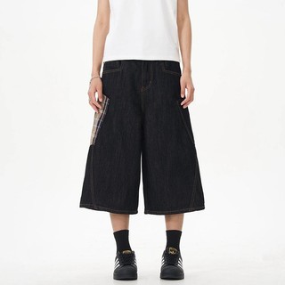 Quần short denim nam GKSSS thời trang phong cách Hồng Kông chất lượng cao phong cách trung tính phong cách đường phố thiết kế nối