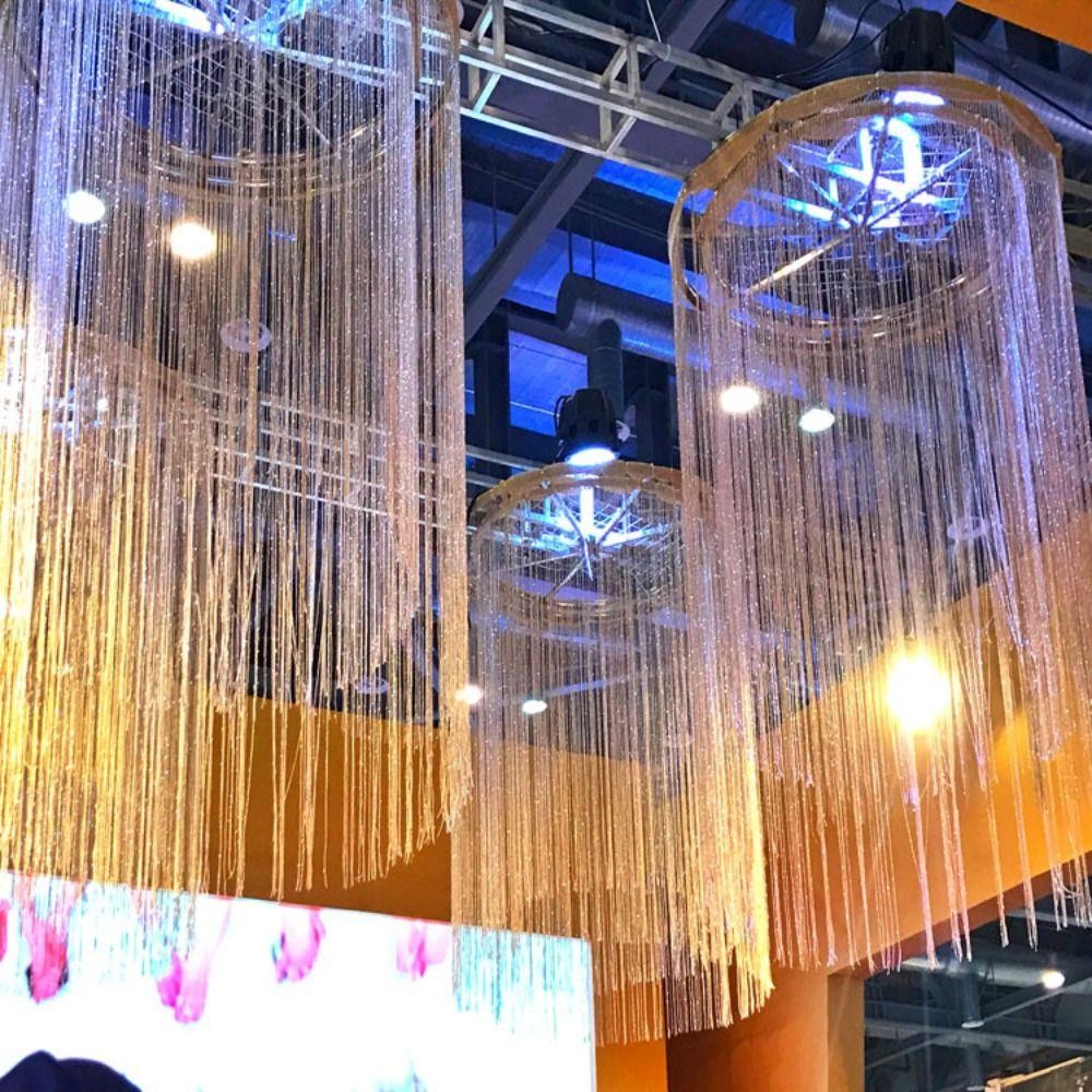 Rèm dây AWNGD, Dây bạc DIY Cửa sổ vách ngăn, Rèm tua rua sáng bóng 1x2m thời trang cho phòng khách gia đình Trang trí nội thất quán cà phê Valance
