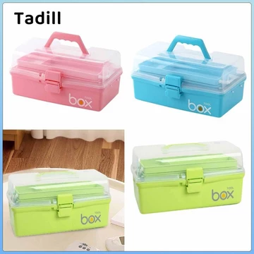 Hộp Y Tế Di Động Hộp Sơ Cứu 3 Tầng Nhiều Ngăn Chống Bụi Hộp Đựng Đa Năng Cho Du Lịch Văn Phòng Nơi Làm Việc