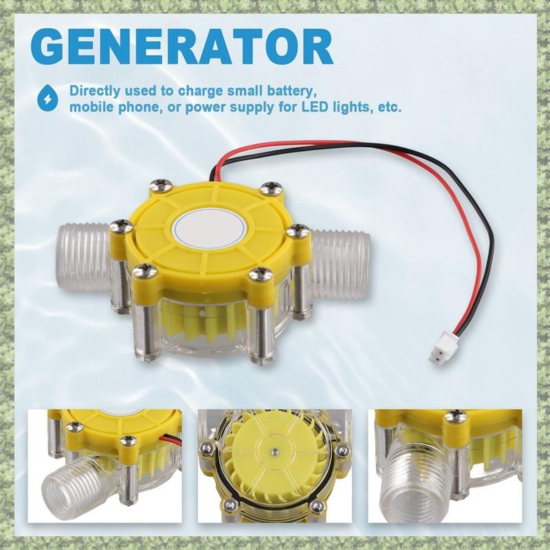 (C Z G L) Máy bơm lưu lượng nước 10W Máy phát điện thủy điện Mini Lưu lượng tuabin Chuyển đổi thủy lực 5V