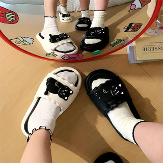 XIXITIAO Dép Đi Trong Nhà Mùa Hè Mới Dành Cho Nữ Thiết Kế Hình Mèo Đen Hoàn Hảo Để Sử Dụng Trong Phòng Tắm