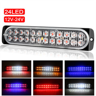 12-24V Siêu Mỏng Nhấp Nháy Đèn 24LED Bên Khẩn Cấp Xe Tải Xe Kéo Ống Nghe Nhấp Nháy Đèn Tín Hiệu Phụ Kiện Xe Hơi