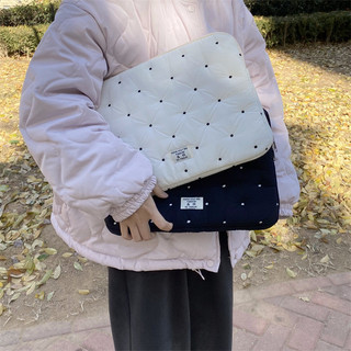 Túi đựng máy tính bảng Hàn Quốc Túi lót thêu chấm bi INS Style 37 / 43 / 50cm Túi đựng máy tính xách tay