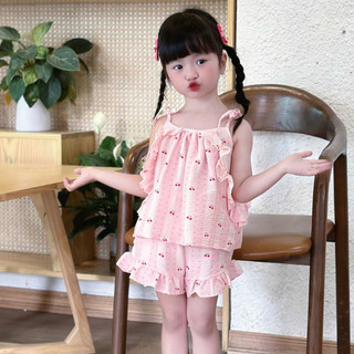 [8-22kg] Set Bộ Hè Mát 2 Dây Phối Bèo Xinh Cho Bé Gái Chất Đũi Mềm Mát