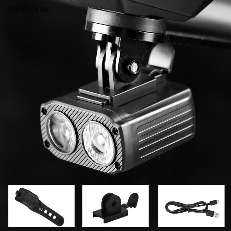 Ziyulinyuk 5 Chế Độ Đèn Trước Type-C Có Thể Thay Đổi Đèn Pha Xe Đạp Tay Lái Xe Đạp Đèn Pha Hiển Thị Điện Phụ Kiện Đi Xe Đạp EN