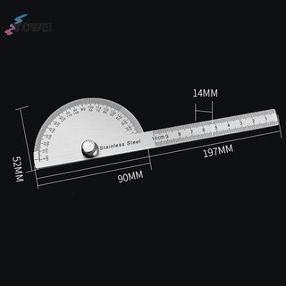 YOWEI 180 Độ Protractor Kim Loại Góc Finder Goniometer Thước Góc Dụng Cụ Chế Biến Gỗ VN