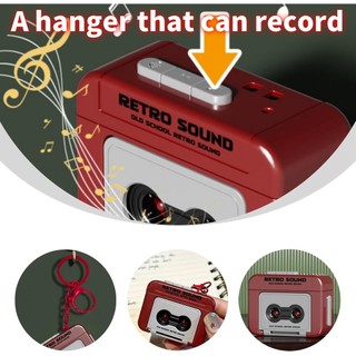 Máy phát cassette mini cầm tay, máy ghi âm nhạc cổ điển cho người sưu tầm, máy ghi âm mini sáng tạo có móc khóa, móc khóa nhạc, móc khóa dễ thương 5S