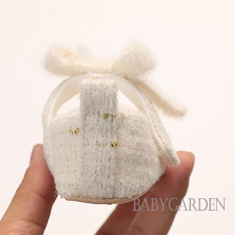 / / -Baby Girl Vải Giày Len Dính Tweed Kẻ Sọc Trẻ Sơ Sinh Walker Cũi Giày Cho Tiệc Lễ Hội Tắm Cho Bé