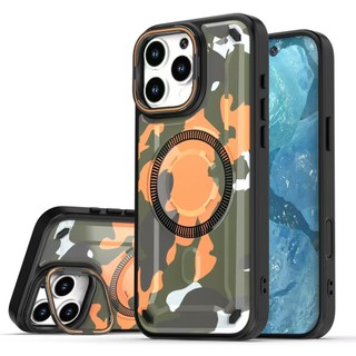 Dành Cho iphone 11 Ốp điện thoại Ống Kính Chân Đế Từ Camo Cứng PC Lưng Mềm TPU Chống Trơn Trượt Nâng Cạnh Chống Sốc Siêu Mỏng Bao