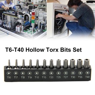 [Fuxin] 12 chiếc cho Bộ tuốc nơ vít Torx T6-T40 25mm 1 / 4 Inch Chuôi lục giác để chế biến gỗ