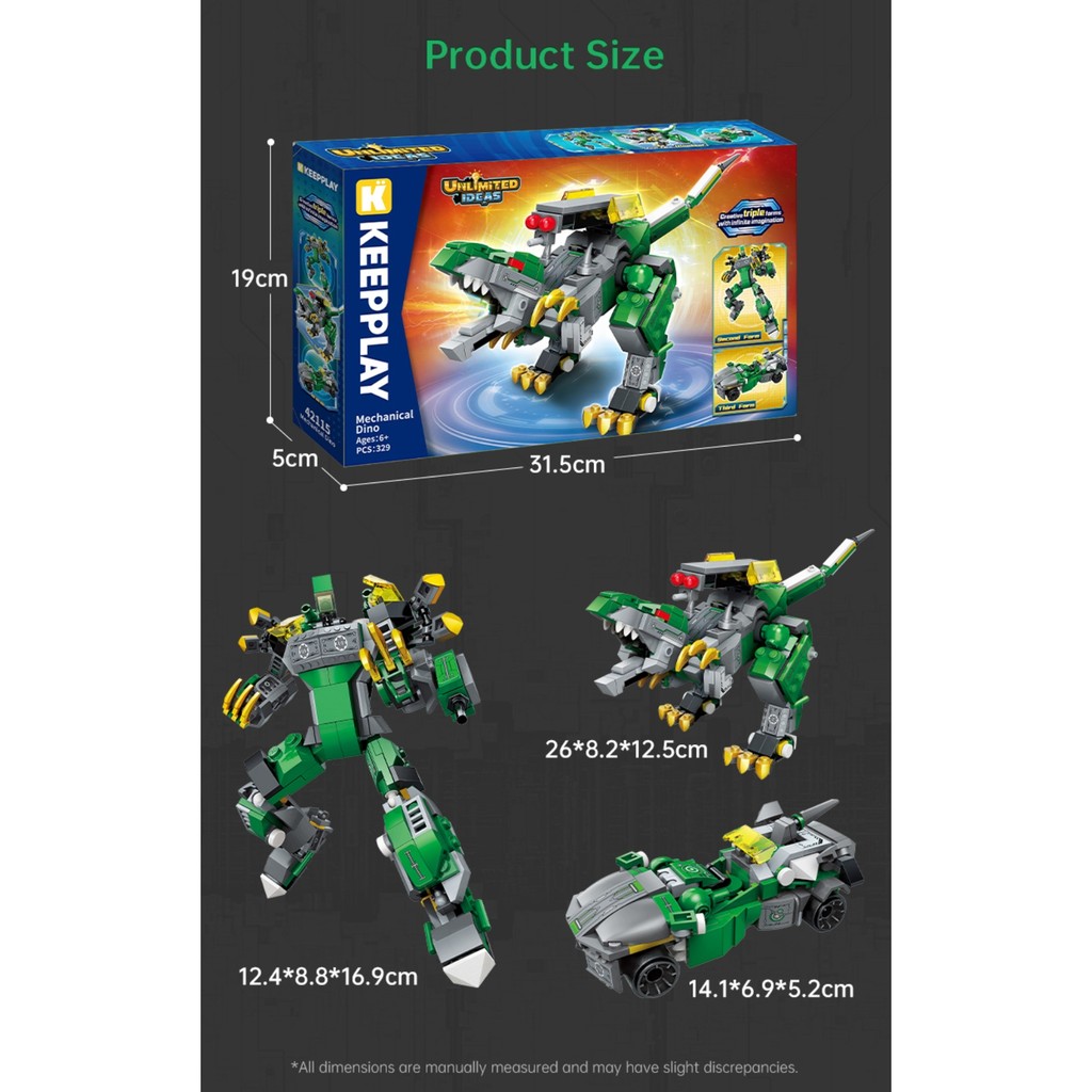 Ảnh Đồ chơi lắp ráp, xếp hình K Keepplay 42115 - Robot xanh biến hình (329 mảnh ghép) 1